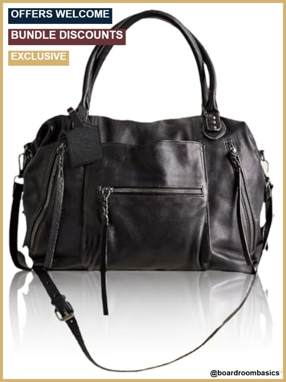 Large Vegan Leather Tote Bag with Zipper, Adjustable Strap, Hobo Handbag